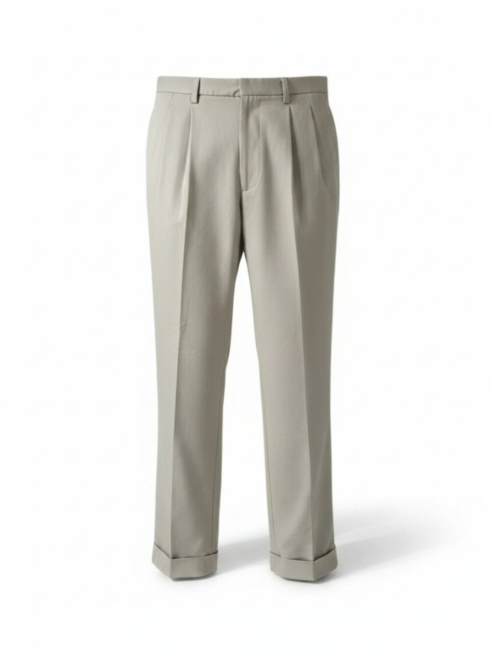 Banana Republic Light Khaki Pleated Cuffed Chinos